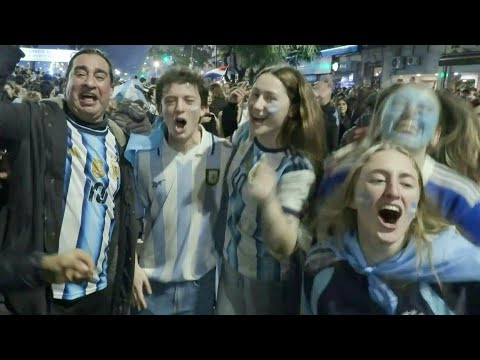 Video Thumbnail: Argentina fans celebrate semi-final win, England fans commiserate | AFP