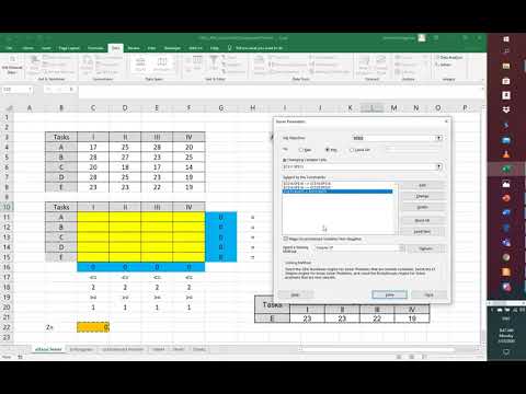 Part of a video titled CE422-Lecture Unbalanced Assignment Problem Using Excel ...