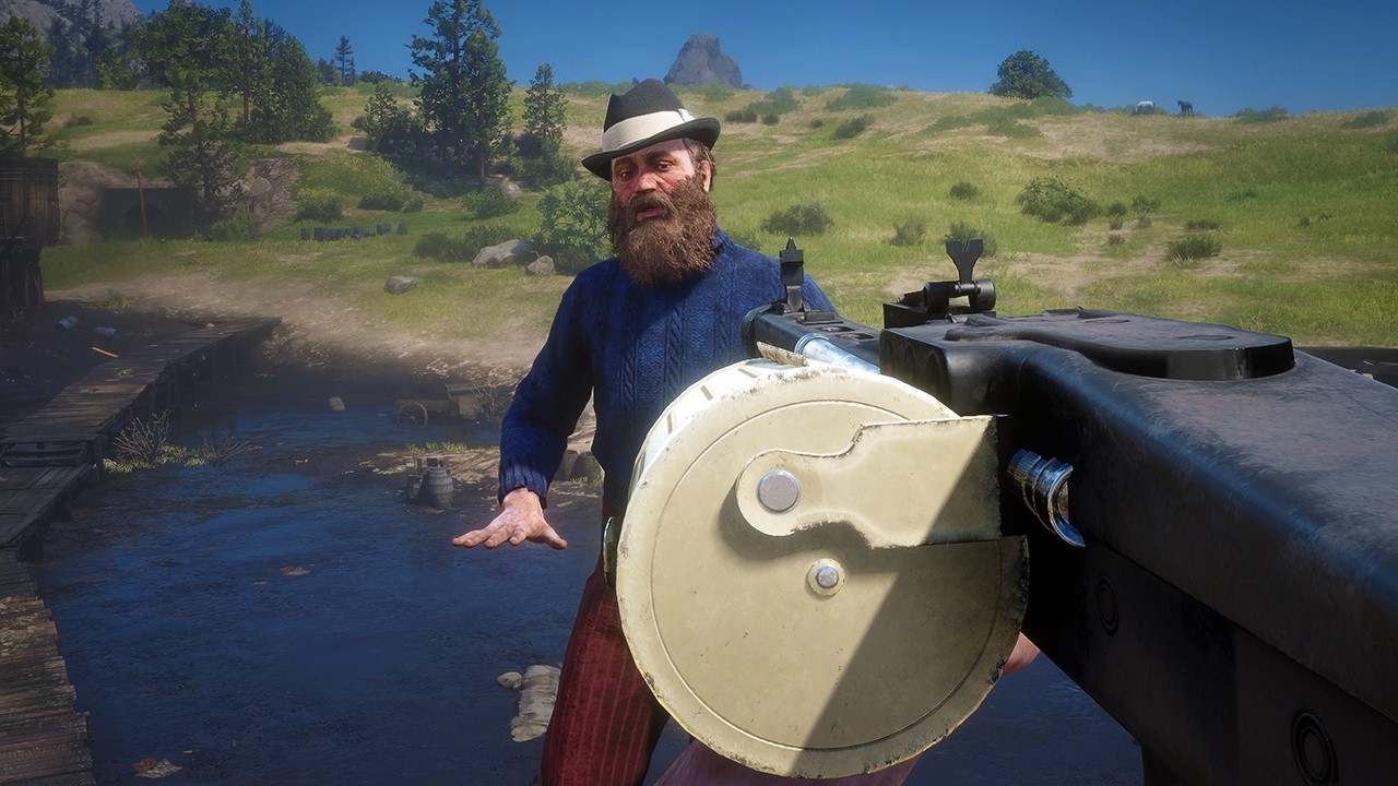 Red Dead Redemption 2  - Machine Gun MG42 Gameplay  (4K 60FPS)