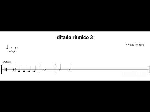 Ditado ritmico número 3 semínima, mínima e semibreve.