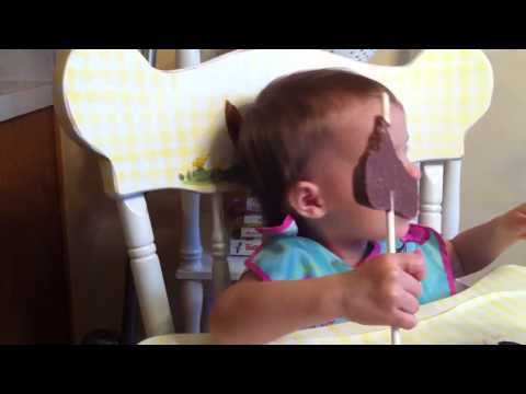 Anna Grace eating chocolate bunny Spring 2013