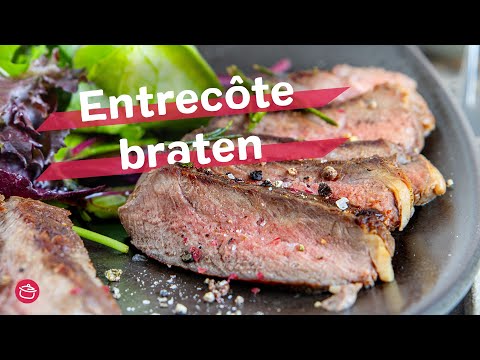 Entrecôte in der Pfanne saftig braten | REZEPT | eat.de