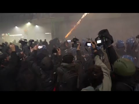 Protests in Milan turn violent amid clashes with police during Winter Olympics