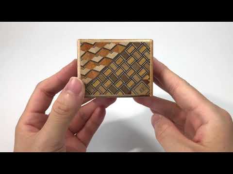 How to open a 2 sun 5 step Yosegi Secret Box 【寄木細工秘密箱2寸5回の開け方】