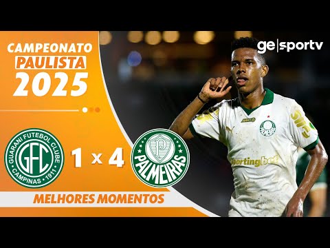 GUARANI 1 X 4 PALMEIRAS | MELHORES MOMENTOS | CAMPEONATO PAULISTA 2025 | ge.globo