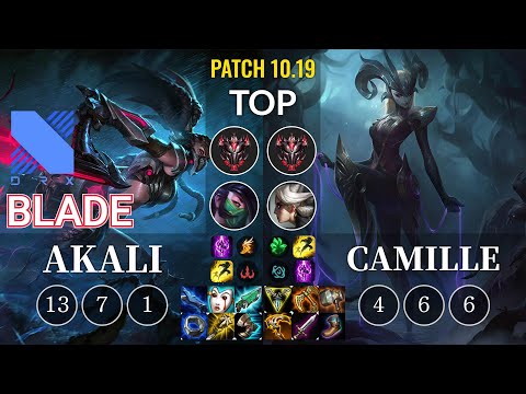DRX Blade Akali vs Camille Top - KR Patch 10.19