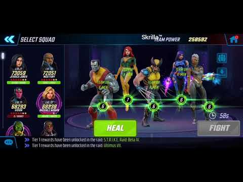 Raw Footage - Ult 7, 2nd Boss, X-Men Sac with AiM back.  2 Hits.