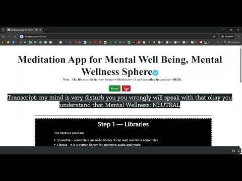 Meditation App for Mental Well Being, Mental Wellness Sphere in Django Python