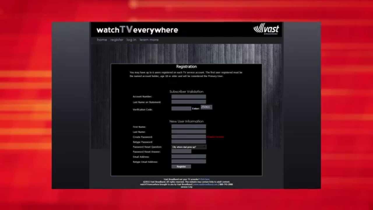 TV Everywhere User Registration Tutorial