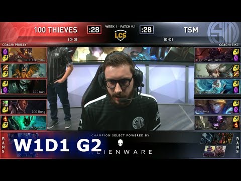 TSM vs 100 | Week 1 Day 1 S9 LCS Spring 2019 (ex-NA LCS) | 100 Thieves vs TSM W1D1