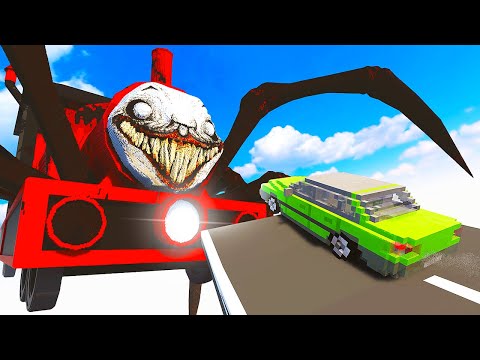 CRASHING Cars Into Choo Choo Charles - Teardown Mods Multiplayer