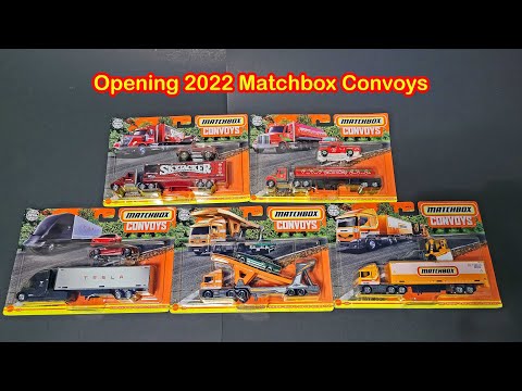 Opening 2022 Matchbox Convoys Semi Sets - Tesla - Mustang - Skyjacker