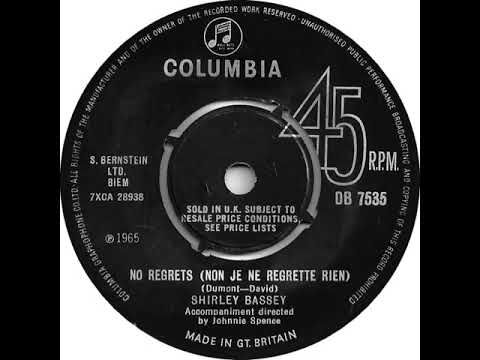 UK New Entry 1965 (119) Shirley Bassey - No Regrets (Non Je Ne Regrette Rien)