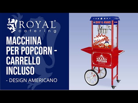 Video - Macchina per popcorn - carrello incluso - design americano