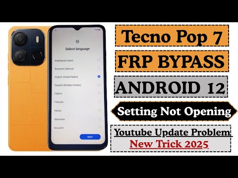Tecno POP 7 (BF6) Frp Bypass 2025 | Apps Not Working | Share Article Not Working Android 12