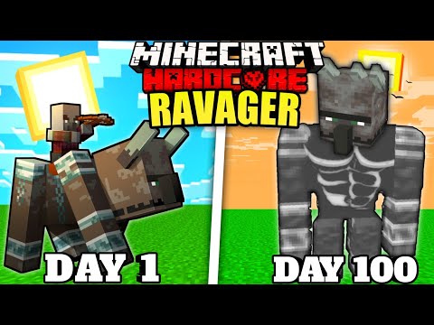 I Survived 100 Days as RAVAGER in Minecraft Hardcore(HINDI)