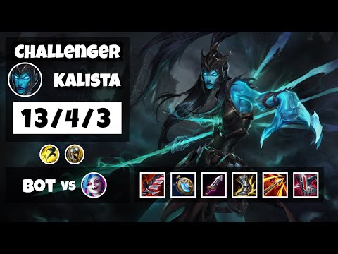 Kalista Bot Lane 11.8 Challenger Gameplay Replay S11 (13/4/3) - TURKISH