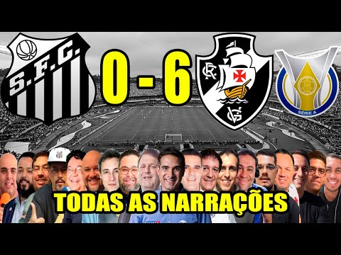 Todas as narrações - Santos 0 x 6 Vasco | Brasileirão 2025