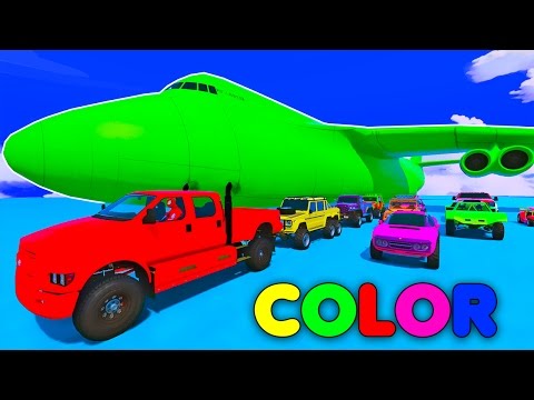 COLOR SUV CARS Transportation and Spiderman Cartoon for babies   3D Animation Superheroes for Kids