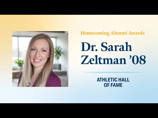 Thumbnail for video titled: Dr. Sarah Zeltman ’08 | Cedarville University Athletic Hall of Fame