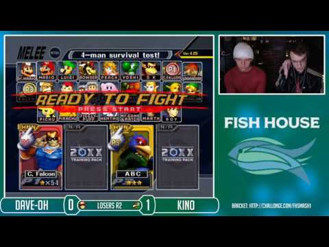 Fish House 1 SSBM - Dave Oh (C. Falcon) Vs. Kino (Falco) Losers Round 2