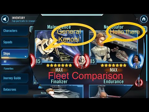 Malevolence vs Negotiator Fleet Comparison - SWGOH
