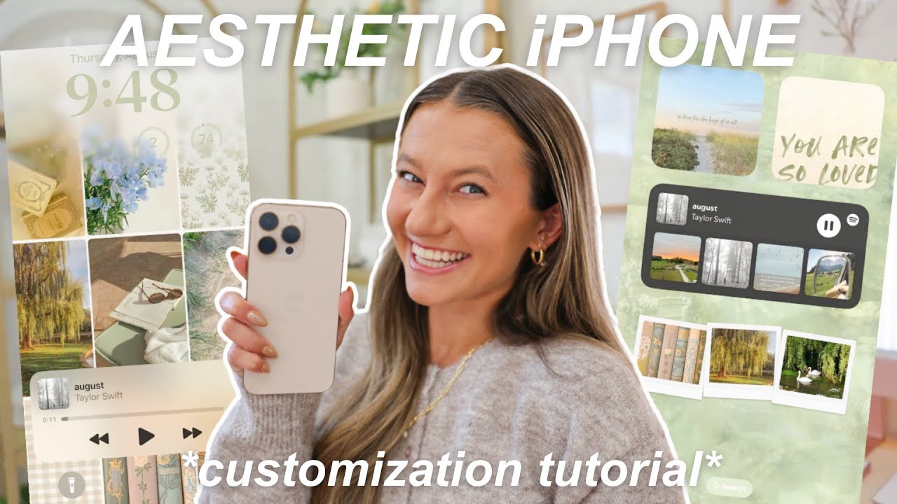how to customize your iphone to be AESTHETIC for august!! ⊹ ࣪ ˖ 𐙚 *pinterest inspired + productive*