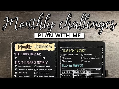 Plan With Me | Monthly Challenges Spread | Bullet Journal Setup