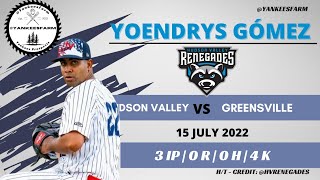 Yankees Top Prospect: Yoendrys Gómez Vs. Greenville Drive 7.15.22