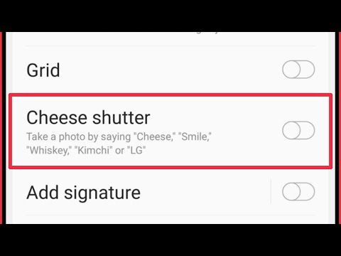 How To Turn ON/OFF Cheese Shutter Camera Settings in LG Phones