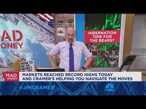 We can't sell stocks off a budget deficit when rates are going lower, says Jim Cramer