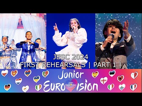 Georgia 🇬🇪 , Italy 🇮🇹 & Cyprus 🇨🇾 FIRST REHEARSALS PICTURES | Part 1 JESC 2024 |
