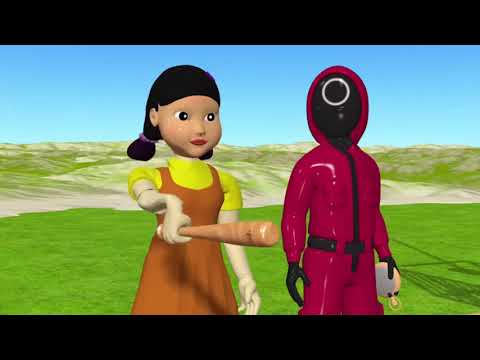 Squid Game Nail into Wood and Wood Chopping Axe Challenge Nick and Tani Winning