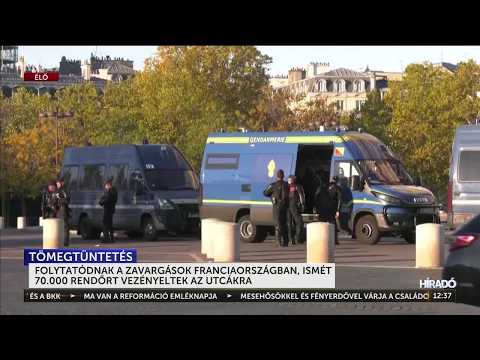 Folytatódnak a zavargások Franciaországban, ismét 70 ezer rendőrt vezényeltek az utcákra - HírTV