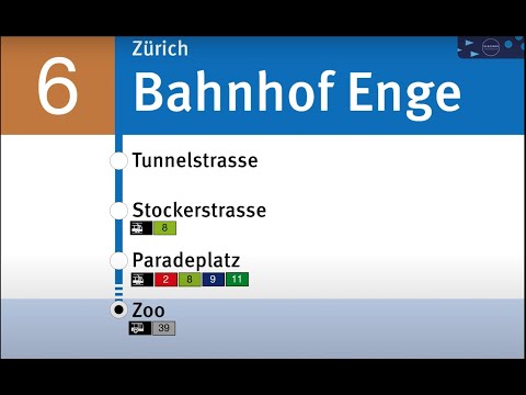 VBZ Ansagen » 6 Bahnhof Enge — Zoo | 2024 | SLBahnen