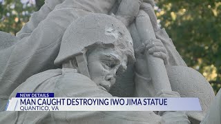 Man caught vandalizing Iwo Jima statue with sledgehammer, police say