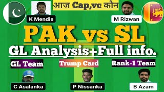 pak vs sl dream11 team prediction|pakistan vs srilanka dream11 team|dream11 prediction today match