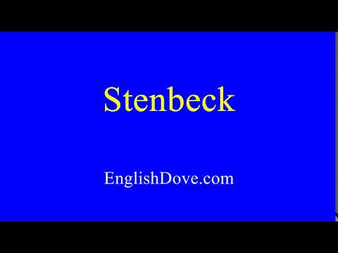 How to pronounce Stenbeck in American English.
