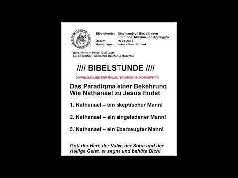 BIbelstunde vom 16.01.2019 - Eine handvoll Einzelfragen / 1 Stunde: Mission und Apologetik