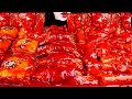 ASMR SPICY ENOKI MUSHROOM TTEOKBOKKI 떡볶이 SPICY FIRE NOODLES CORN DOG FRIED CHICKEN 불닭쌈 �