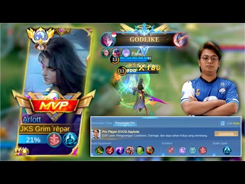 THANK YOU EVOS.SAYKOTS !! BUILD DAN EMBLEM ARLOTT TERBAIK  DARI REKOMENDASI RANCANGAN PRO PLAYER