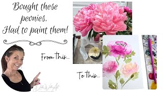 Watercolor Peonies Tutorial | How to Paint Soft, Fluffy Flowers