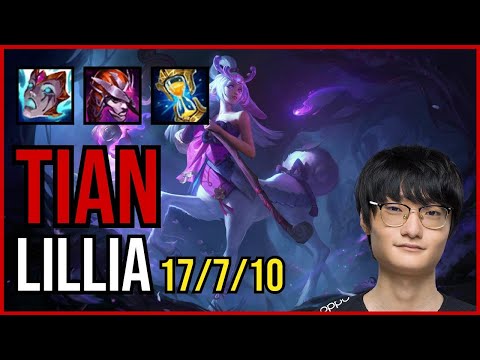 TIAN - LILLIA vs NOCTURNE Jungle - KR Grandmaster - Patch 11.6 QUADRAKILL