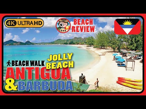 Jolly Beach Antigua 🇦🇬 (Best Rated Beach so far +8.8 score!✨) 4K Walking Tour / Beach Walk & Review