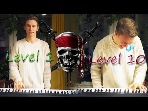 10 Levels of He's a Pirate: On Piano