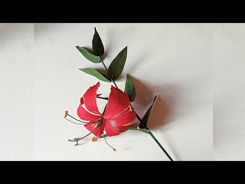 Gloriosa Lilly Flower | Crepe Paper Flower Making | DIY