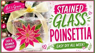 Christmas in July: Easy Stained Glass Poinsettia Ornamen #stainedglasspainting