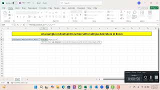 An example on Textsplit function with multiple delimiters in Excel