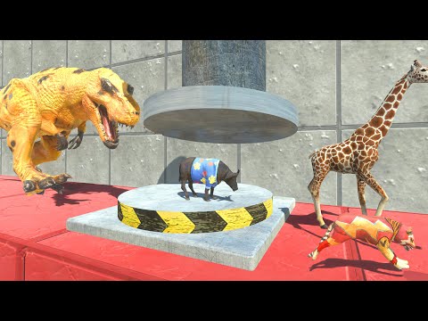Crushed or Survive? Dinosaurs and Animals Face the Giant Hydraulic Press Trap! | ARBS