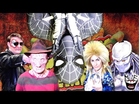 Spider-Man vs Terminator, Predator, Goblin King, Freddy, Jason, Michael Myers, & Leatherface at Comi